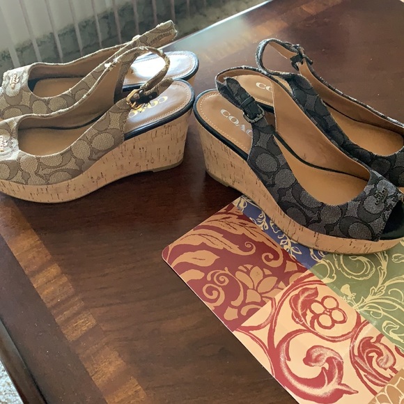 Selling 2 pairs of Coach wedges like new. - Picture 2 of 2